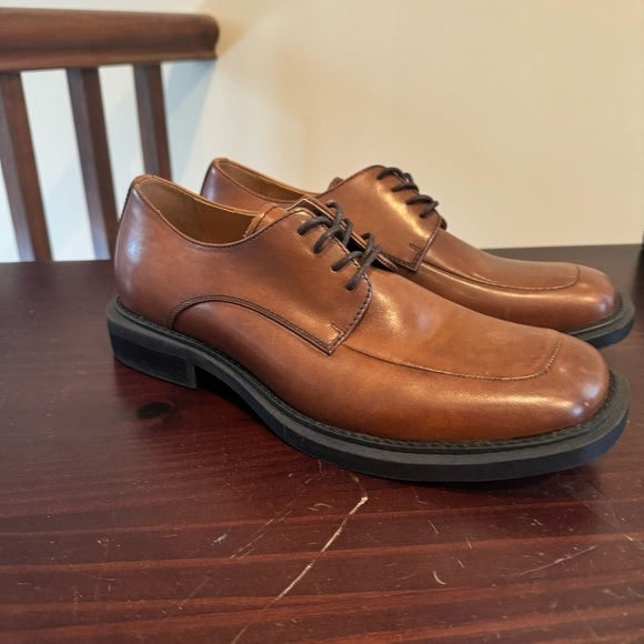 Kenneth Cole Merge Brown Lace Up Square toe dress shoes size 8 - Picture 7 of 13
